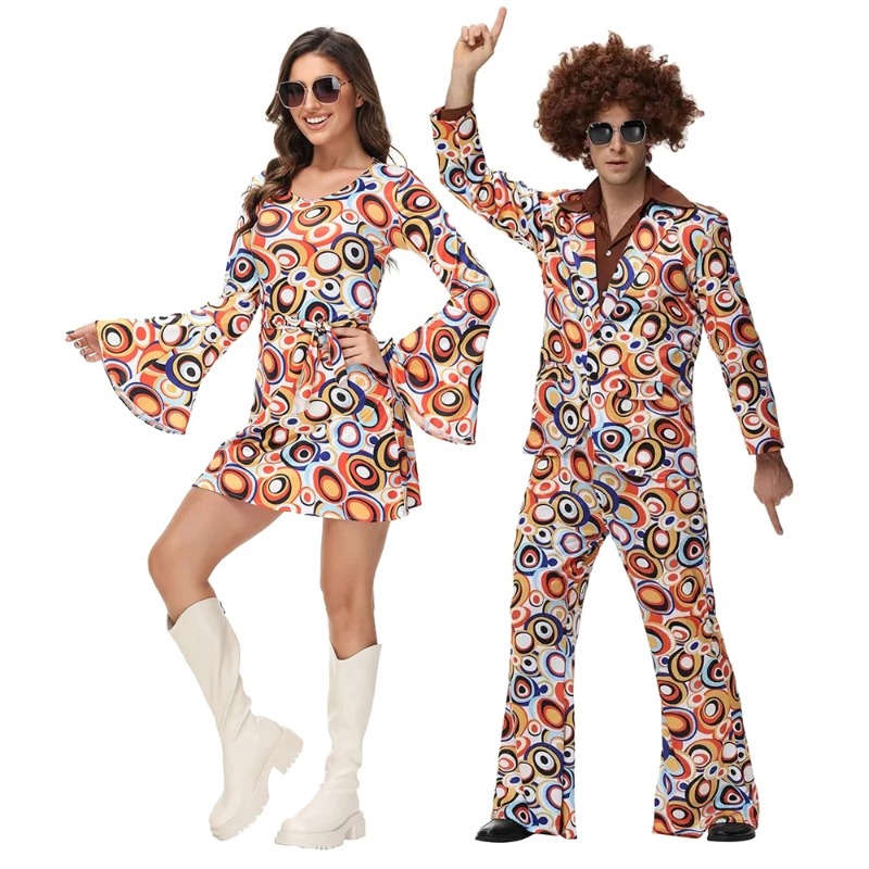 Party Games Couple - Erkekler Kadınlar Retro 70'ler 80'ler Hippi