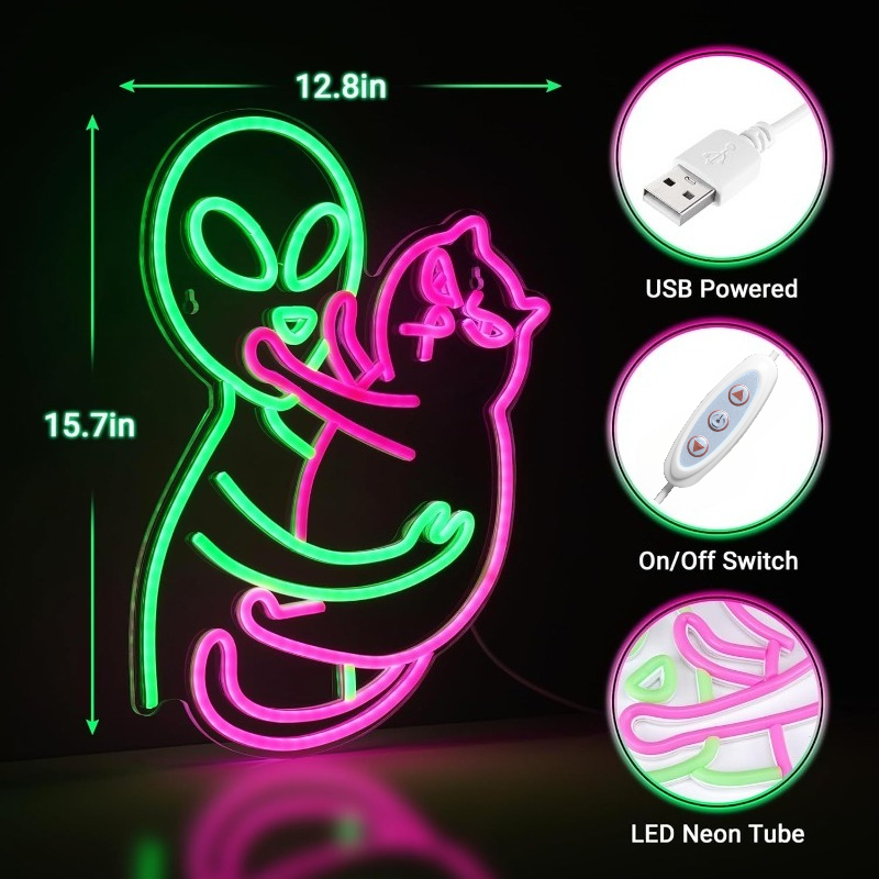 Uzaylı Kedi Neon Tabelası, Yeş - Party Games Best incelemesi ve fiyatı